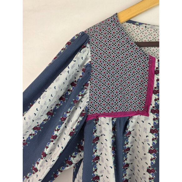 Matilda Jane Womens Shirt Size Large Blue A Quick Getaway Half Sleeve Top Blouse - Picture 3 of 11